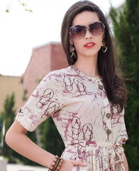 RE - Winsome Off white bombay flex cotton print stitched kurti
