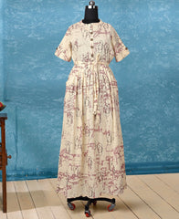 RE - Winsome Off white bombay flex cotton print stitched kurti