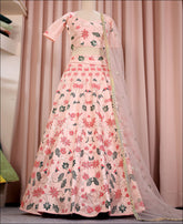 Baby Pink Color Embroidery Work Silk Lehenga Choli