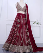 Maroon Georgette Lehenga Choli with Sequin Work