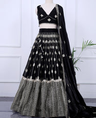 Black Embellished Lehenga Choli Featuring Sequin Work