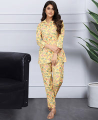 Lovely Yellow Color Floral Printed Co-Ord Set