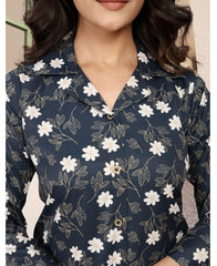 Nice Lookin Black Color Floral Printed Co-Ord Set