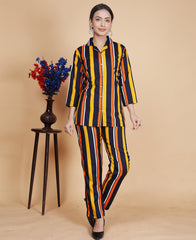 Appealing Multicolor Striped Printed Co-Ord Set