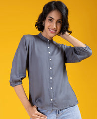 Glamorous Grey Color Plain Shirt