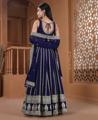 Blue Color Silver Zari and Sequins Work Lehenga Choli