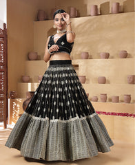 Black Color Sequins Embroidered Lehenga Choli