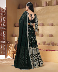 Green Color 9mm Sequins Embroidered Lehenga Choli
