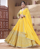 Yellow Color 9mm Sequins Embroidered Lehenga Choli
