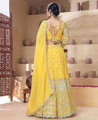 Yellow Color 9mm Sequins Embroidered Lehenga Choli