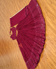 RE - Purple Colored Faux Georgette Party Wear Lehenga Choli