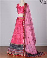 Party Wear Pink Colored Silk Printed Lehenga Choli