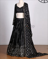 Black Color Georgette Sequence Work Designer Lehenga choli