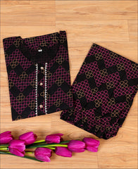 Black Gota Patti Jaipuri Kurti Set