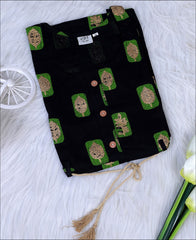 Black Rayon Block Print Kurti