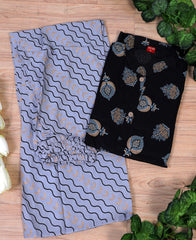 Black Rayon block print Kurti Set