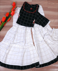 Zardosi hand work Black color Rayon Kurti Set