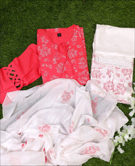 Cotton Carol Embroidery Kurti Set