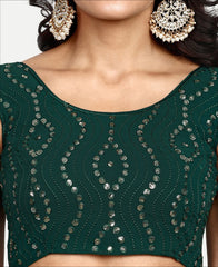 Green Color Georgette Sequence Work Lehenga Choli