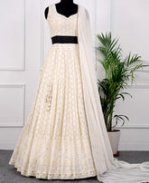White Color Georgette Outfit with Dazzling Sequin Work