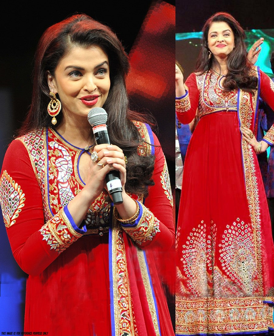 AF - Aishwarya Rai  Red Bollywood Suit