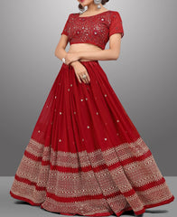 RE - Ineffable maroon georgette sequence lehenga