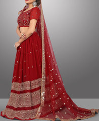 RE - Ineffable maroon georgette sequence lehenga