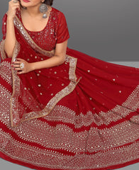 RE - Ineffable maroon georgette sequence lehenga