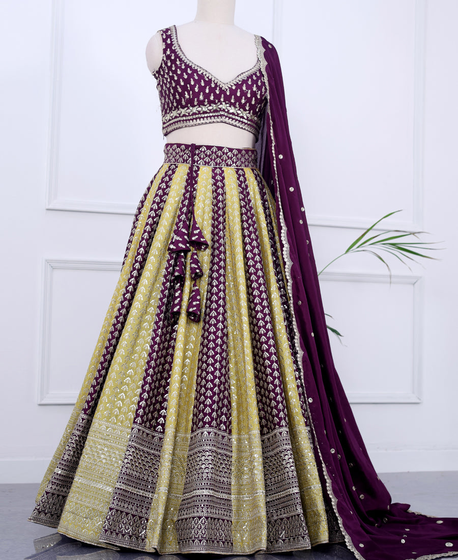 Georgette Lehenga Choli Featuring Sequin Embroidery