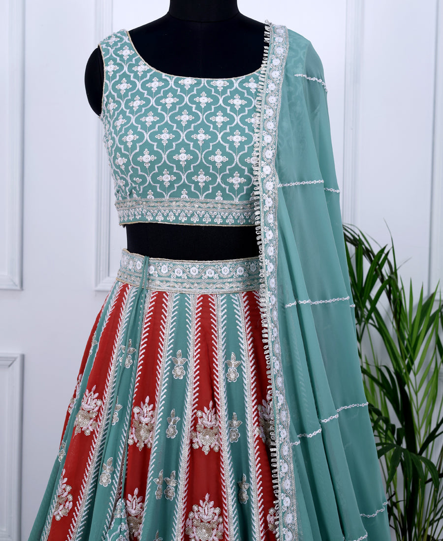Opulent Georgette Sequins and Thread Work Lehenga Choli