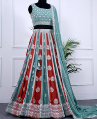 Opulent Georgette Sequins and Thread Work Lehenga Choli
