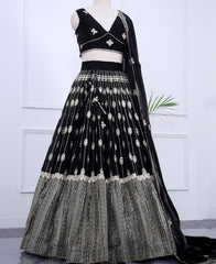 Black Embellished Lehenga Choli Featuring Sequin Work