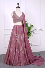 Trendy Pink Lehenga Choli with Shimmering Sequins Work