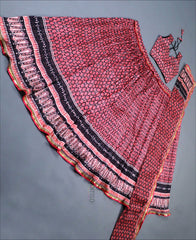 Silk Printed Crushed Multi Colored Lehenga Choli