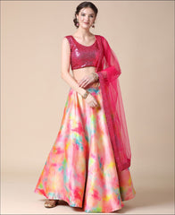 RE - Multi Colored Digital Print Lehenga Choli