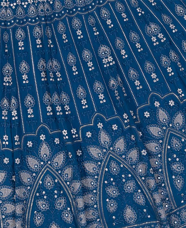 Blue Georgette Lehenga with Heavy Sequins Embroidery