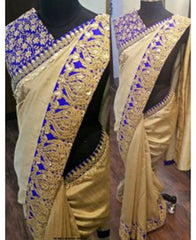 AF - Charming Beige Silk Designer Saree