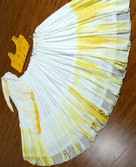 White and Yellow Colored Viscose Georgette Lehenga Choli