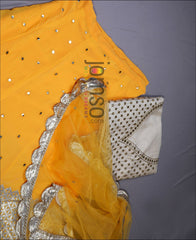 RE - Yellow Coloured Embroidery Work Lehenga Choli