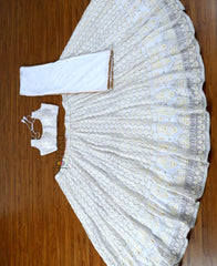White Partywear Embroidered Work Georgette Lehenga Choli