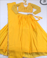 Yellow Coloured Georgette Lehenga Choli