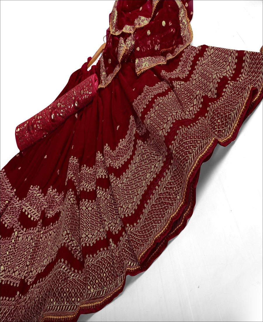 RE - Ineffable maroon georgette sequence lehenga