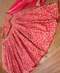 RE - Rani Pink Colored Barfi Silk Embroidered Work Lehenga Choli