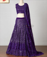 RE - Purple Colored Party Wear Designer Lehenga Choli