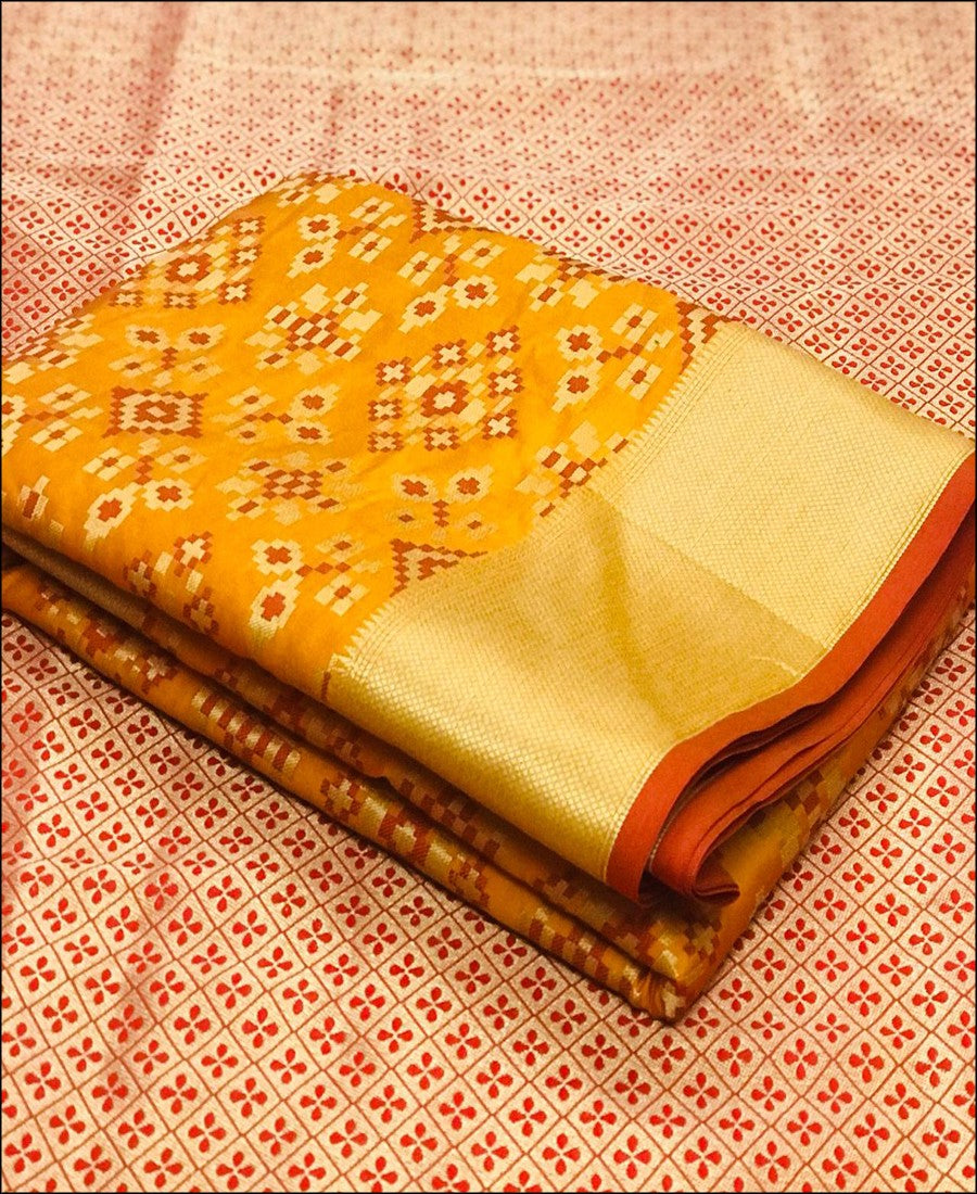 RE - Soft banarasi silk weaving work Yellow saree